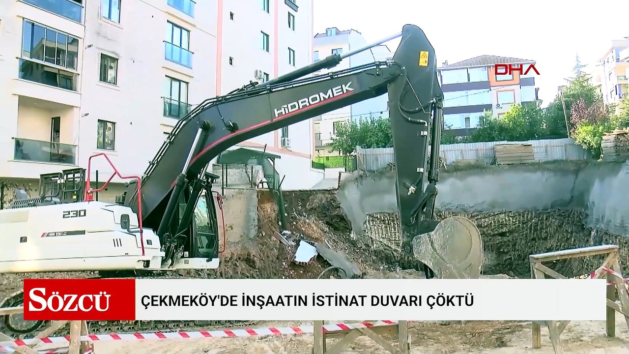 Çekmeköy'de inşaatın istinat duvarı çöktü; 5 katlı bina tahliye edildi