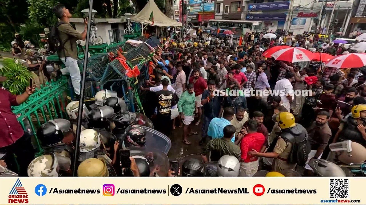 യുവമോർച്ചയുടെ സെക്രട്ടറിയേറ്റ് മാർച്ചിൽ സംഘർഷം;...