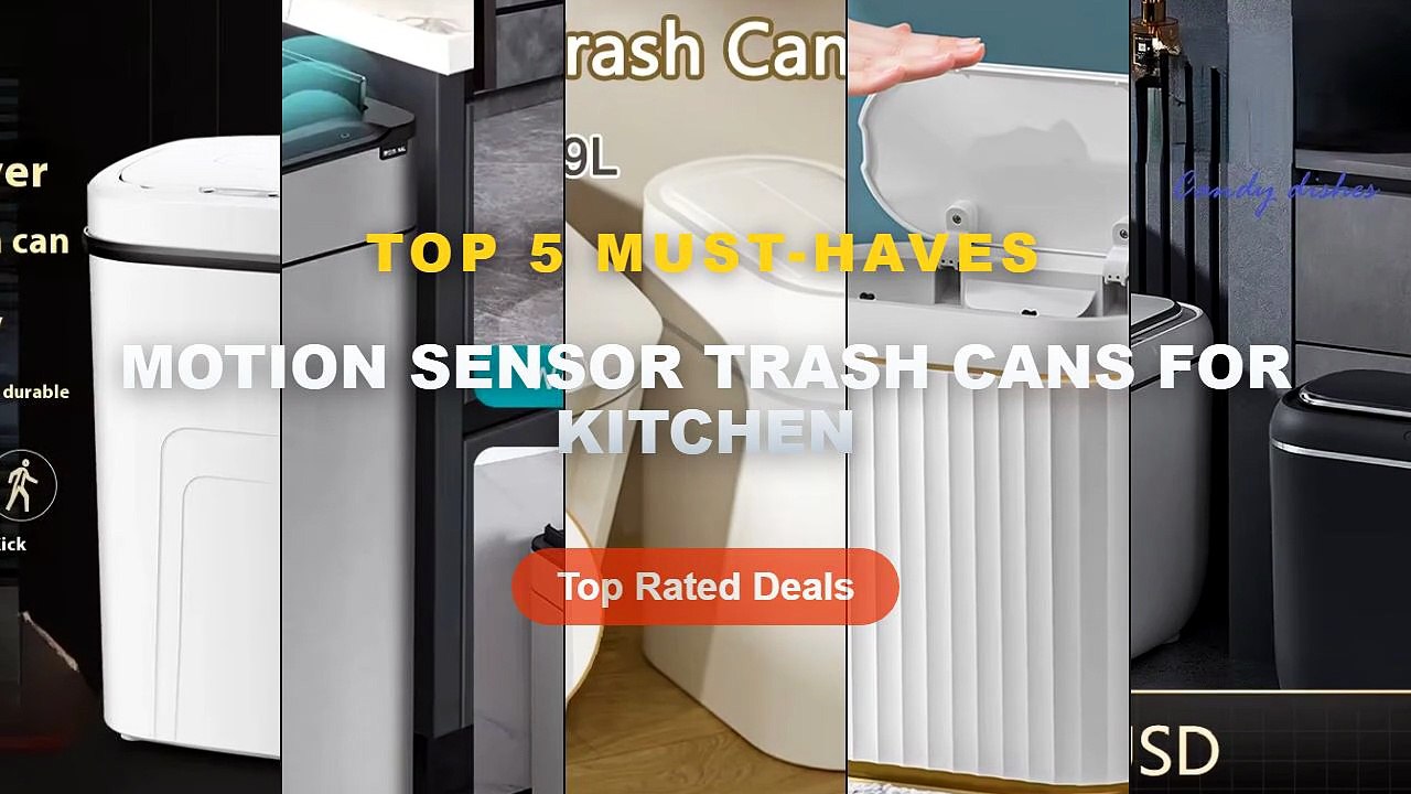 Why Everyone Is Buying Motion Sensor Trash Cans For Kitchen - 14L Automatic Sensor Trash Can Electric Touchless Smart Bi...