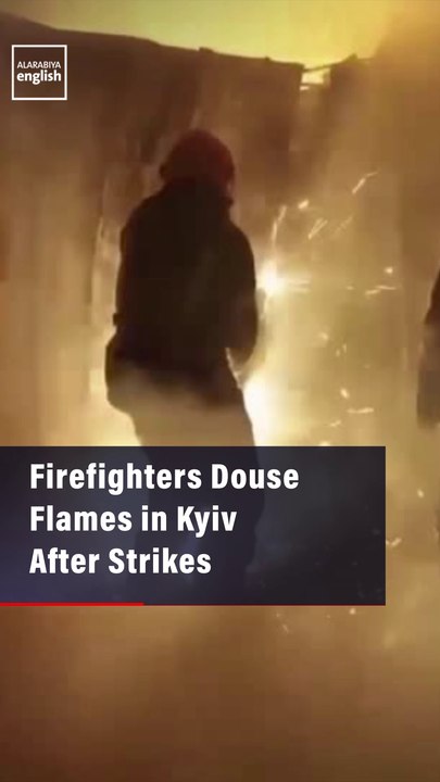 Firefighters Douse Flames in Kyiv After Strikes