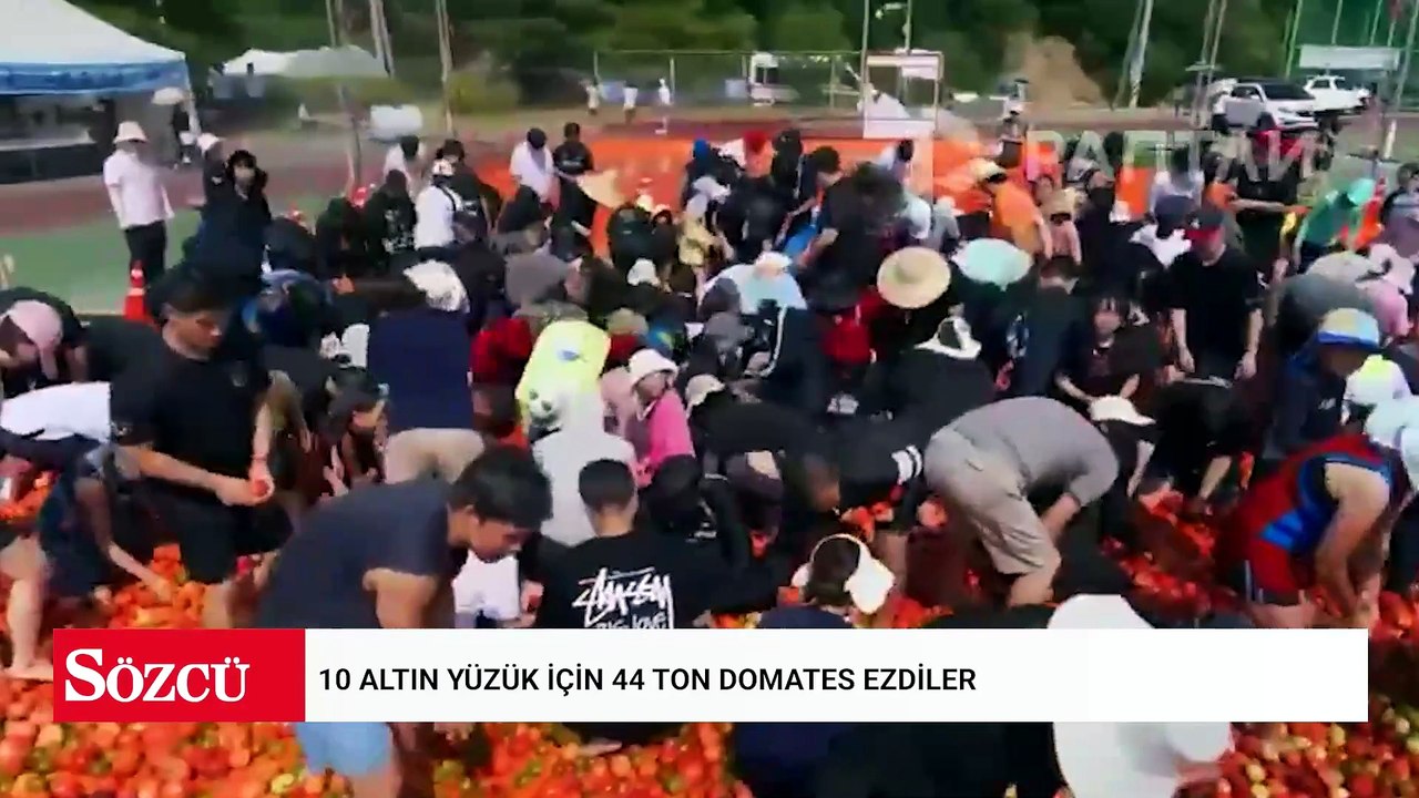 10 altın yüzük için 44 ton domates ezdiler
