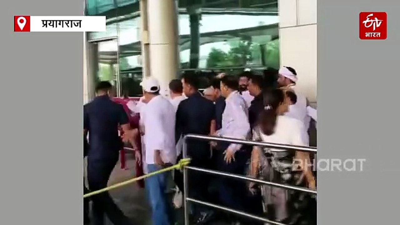 राहुल गांधी पहुंचे प्रयागराज: एयरपोर्ट पर जोरदार स्वागत, शाम 5 बजे केपी ग्राउंड में छात्रों से करेंगे संवाद