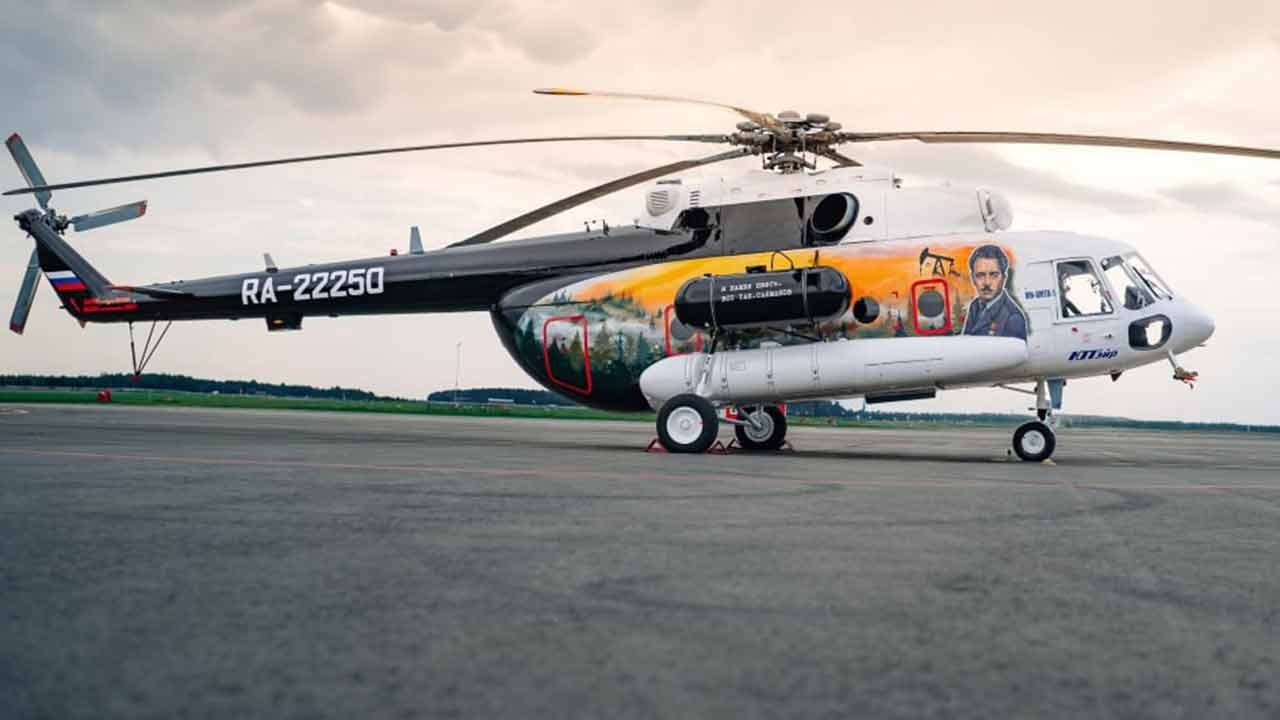 Mi-8MTV-1 erhält Sonderlackierung zu Ehren eines Pioniers der Ölförderung in Sibirien