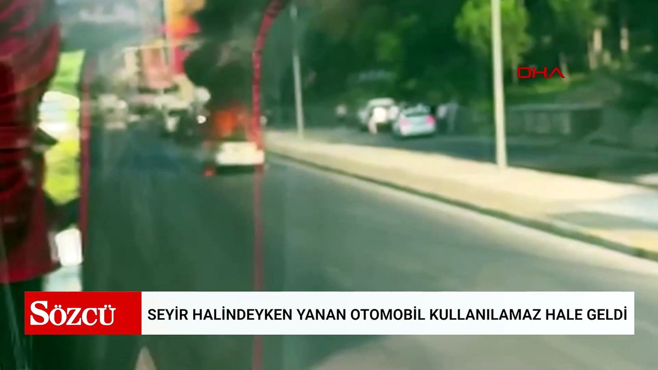 Seyir halindeyken yanan otomobil kullanılamaz hale geldi