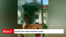 Depoda çıkan yangın apartmana sıçradı