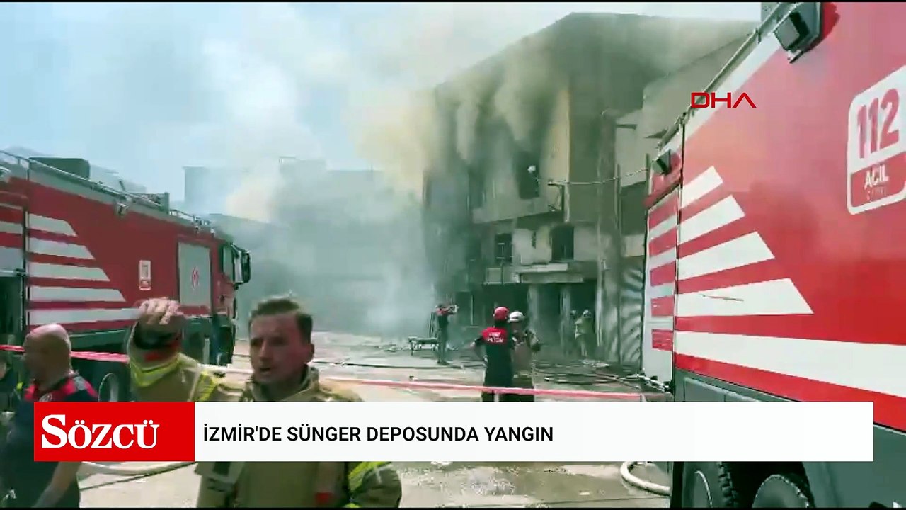İzmir'de sünger deposunda yangın