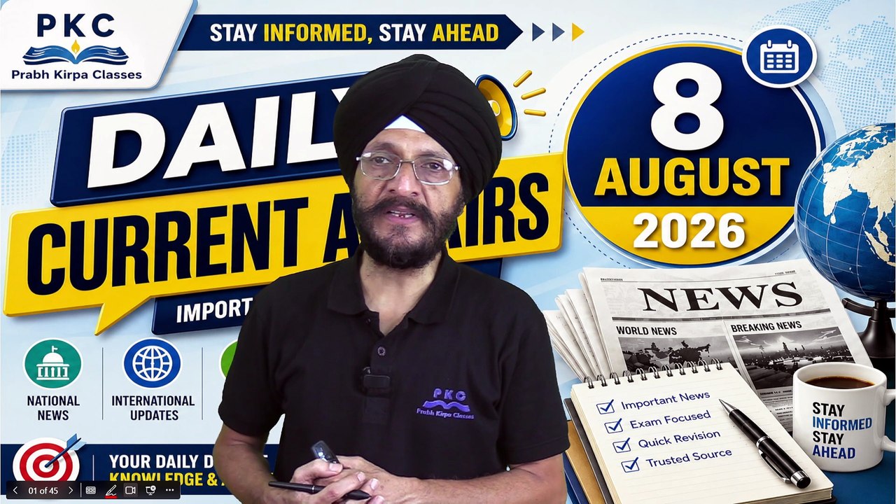 8 August 2026 Current Affairs | Today Current A...