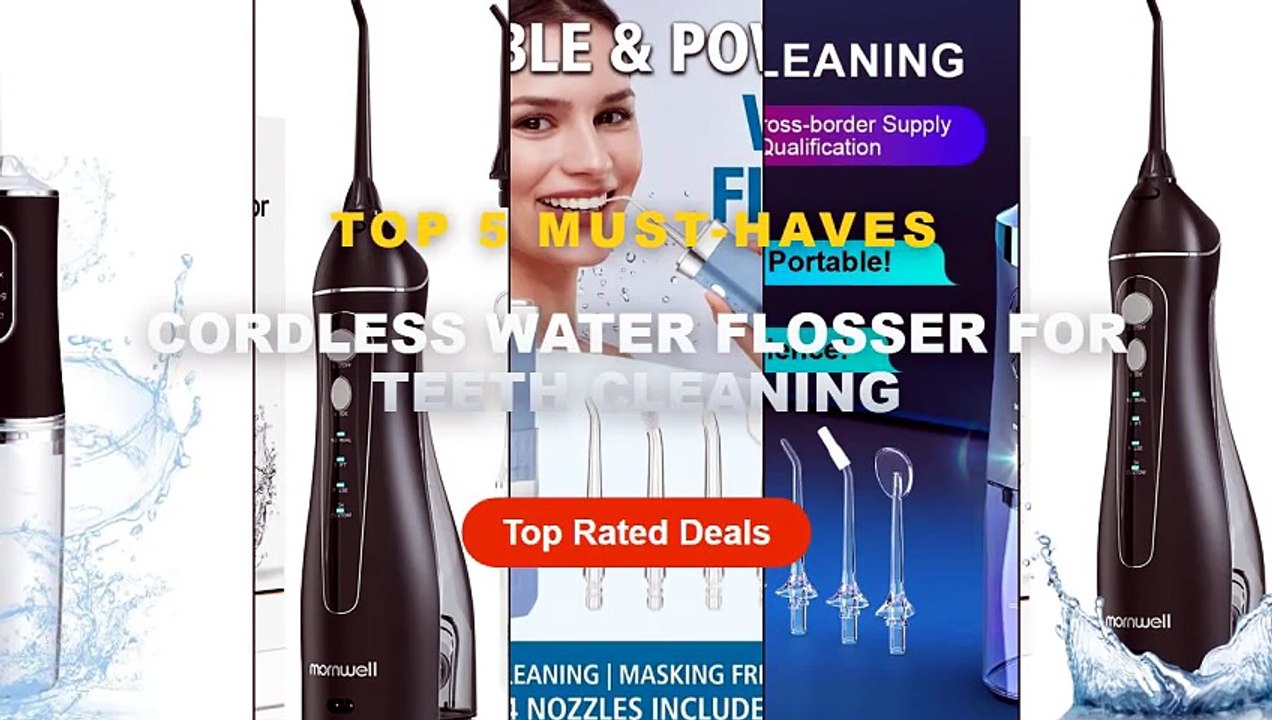 Cordless Water Flosser For Teeth Cleaning: Top 5 Best Sellers - Cordless Water Flosser for Teeth F18, 4 Pressure Setting...