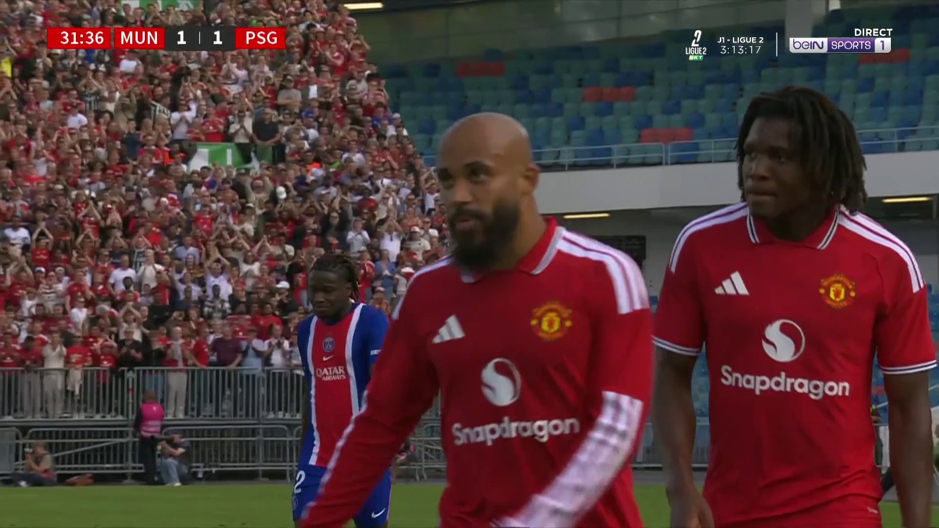 Amical : Bryan Mbeumo égalise pour Manchester United sur une erreur défennsive du PSG