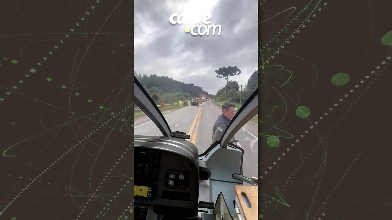 Motorista passa mal, bate carro e é levado de helicóptero ao hospital em Curitiba