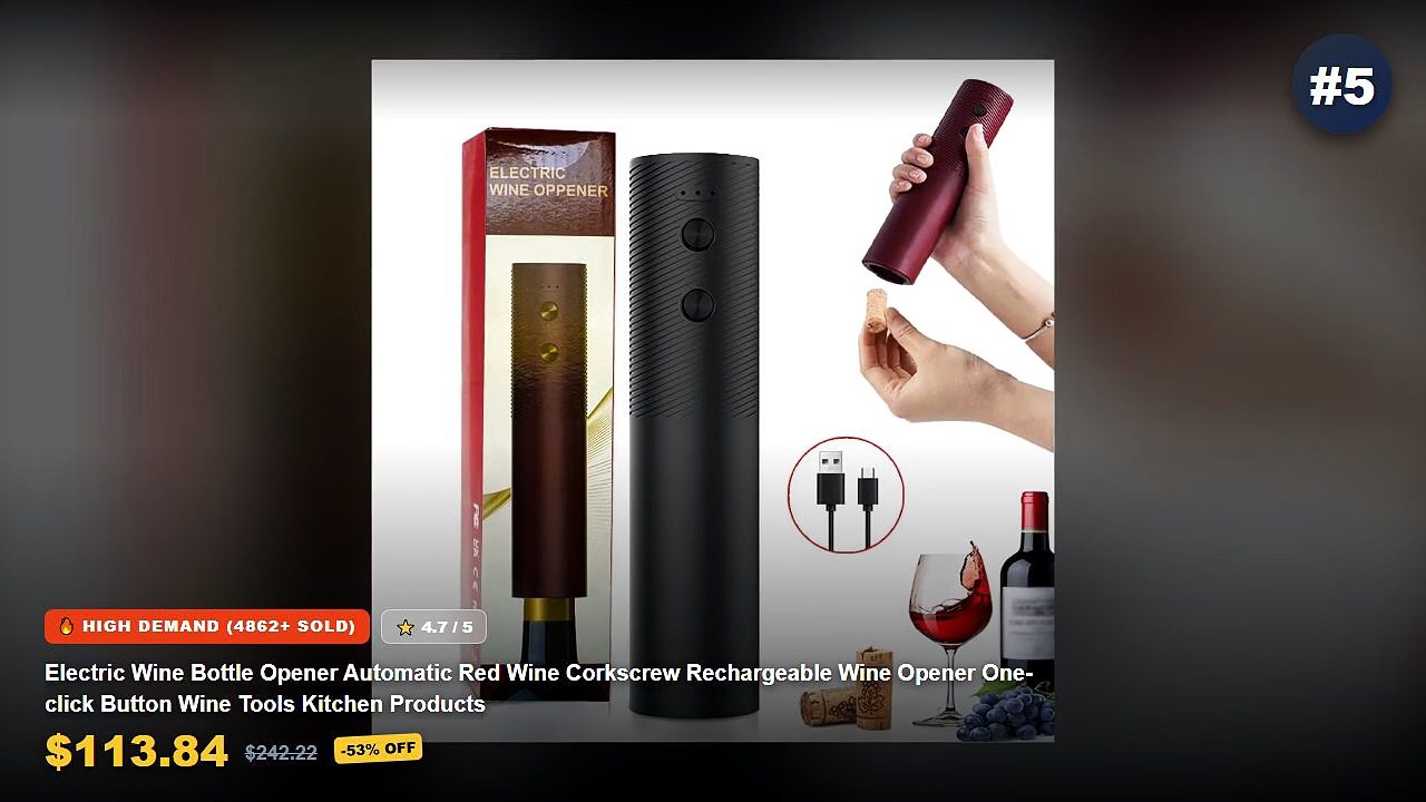 Ultimate Guide to the Best Cordless Electric Wine Openers For Home Bars - Electric Wine Bottle Opener Set Cordless Recha...