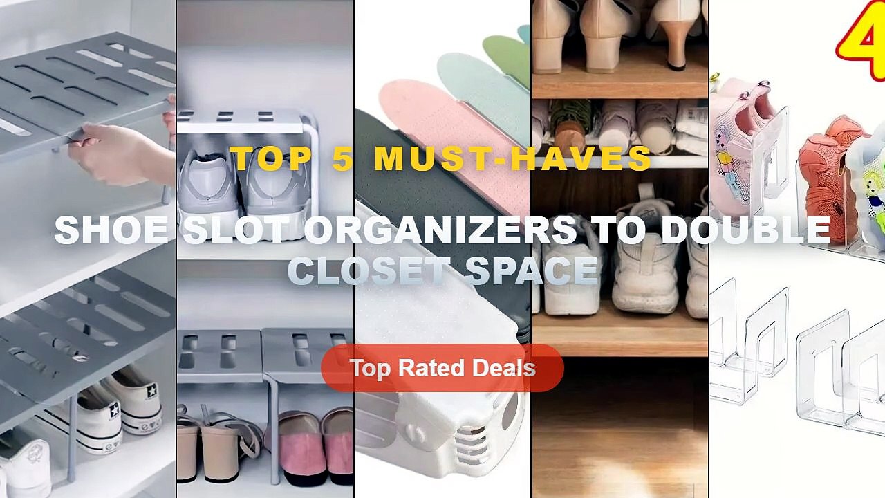 Don't Buy Shoe Slot Organizers To Double Closet Space Before Watching This! - 2/4 Pack Space Saving Vertical Shoe Rack O...