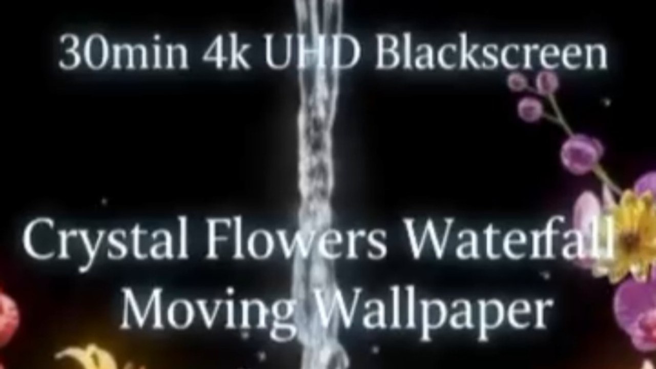 🌸💎 Crystal Flower Waterfall ✨ 4K Black Screen...