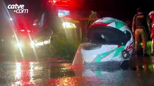 Batida frontal entre motos deixa jovem gravemente ferido em Cascavel