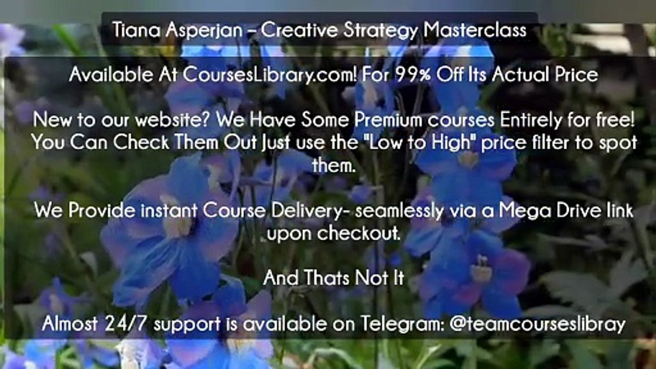 (Courseslibrary.com)Tiana Asperjan – Creative Strategy Masterclass