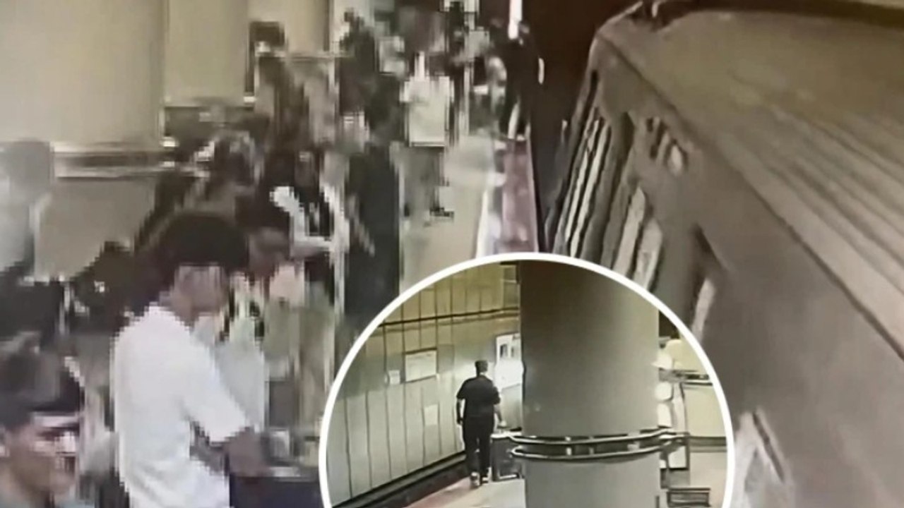 Şişli'de görme engelli gencin raylara düştüğü anlar kamerada