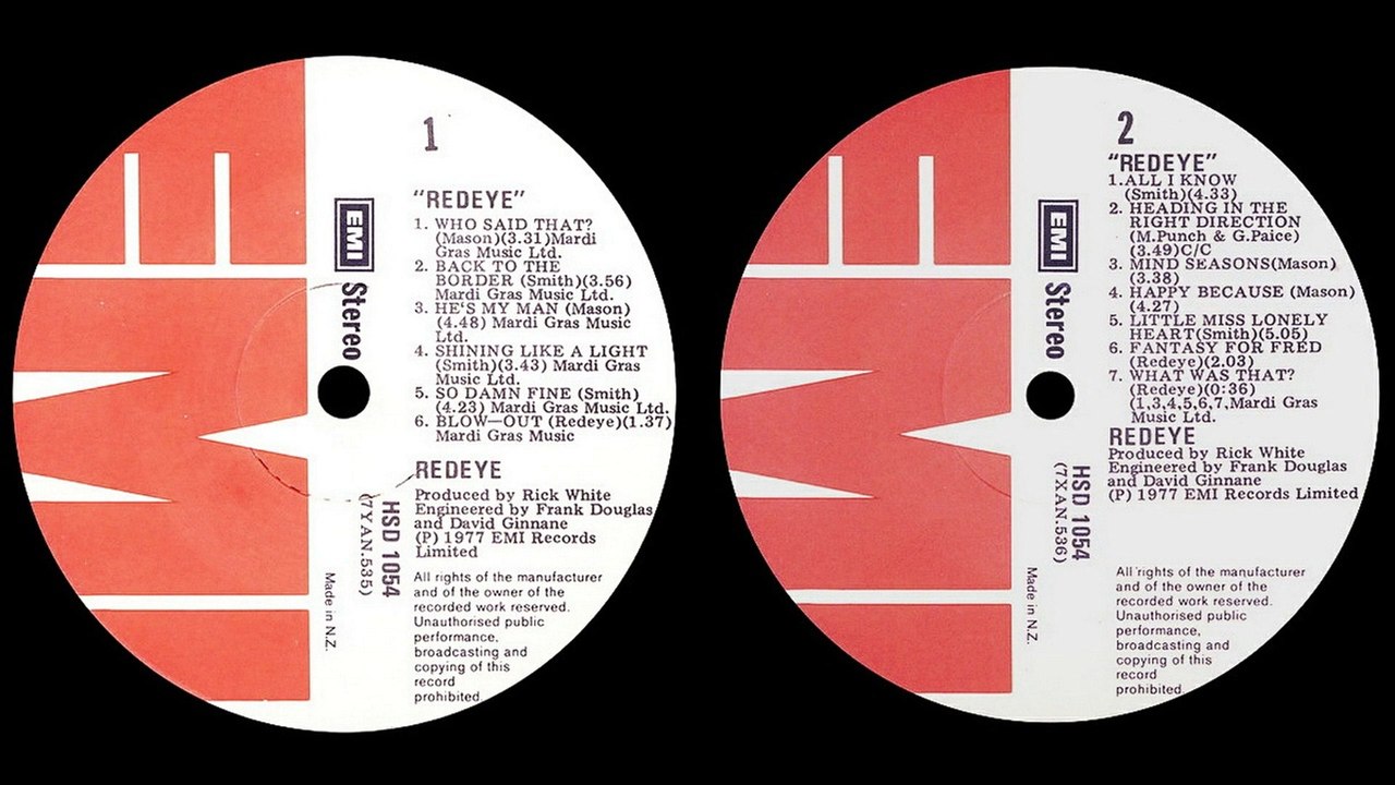 Redeye — Redeye 1977 (New Zealand, Southern/Pop Rock)