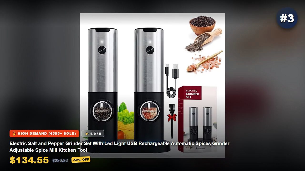 Rechargeable Electric Pepper Grinders For Kitch...
