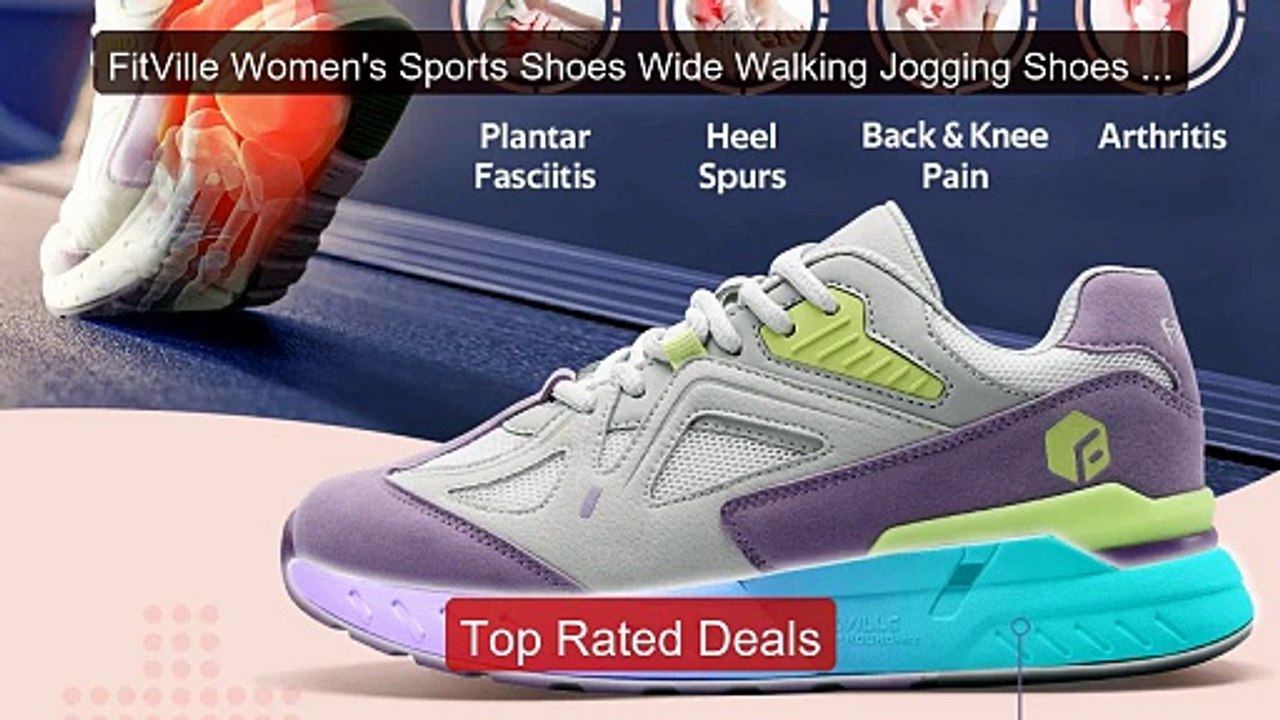 FitVille Women's Sports Shoes Wide Walking Jogg...