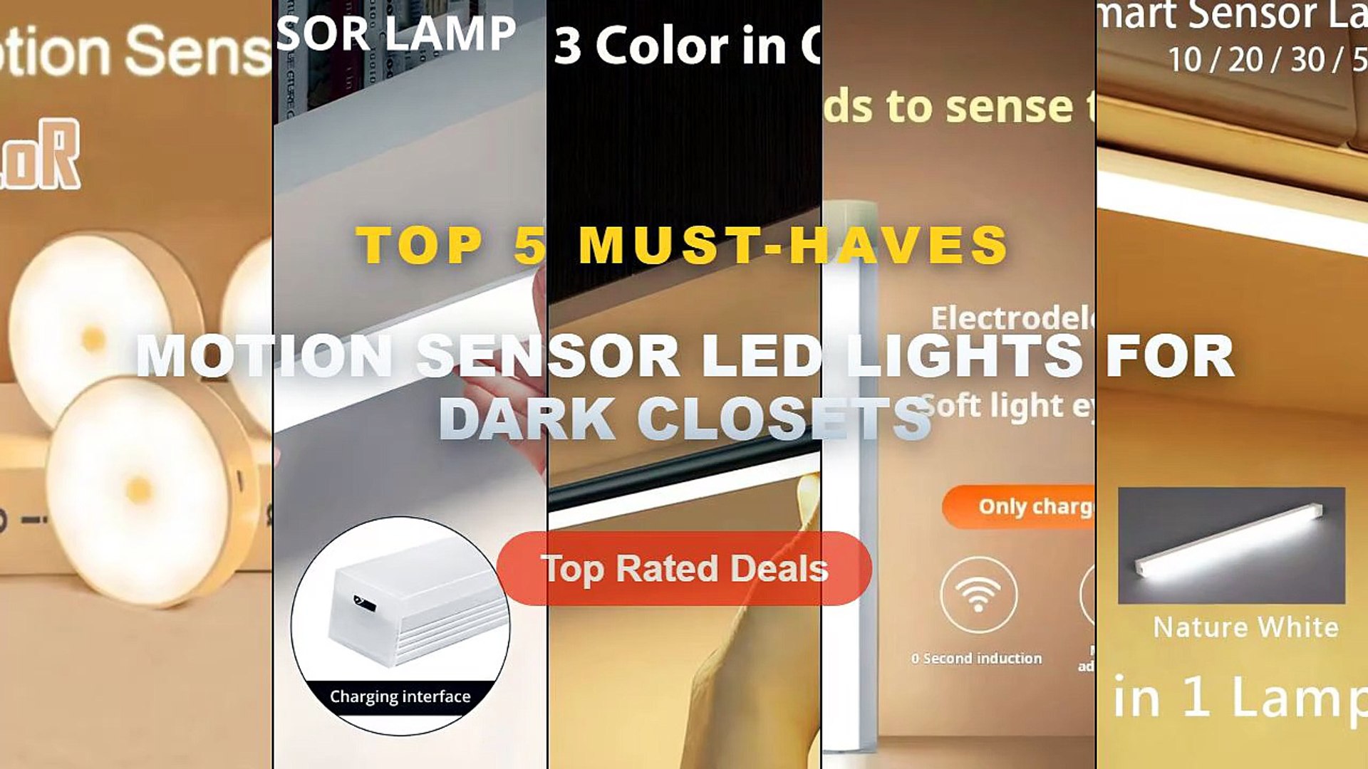 COOMI Rechargeable Motion Sensor Night Light – 2-Pack Warm White LED, Magnetic Portable Light For Hallway, Kitchen, Stairs