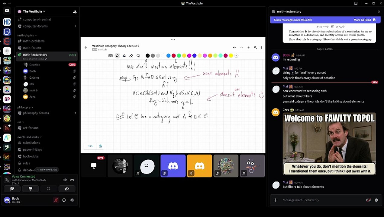 Vestibule Category Theory Lecture #2