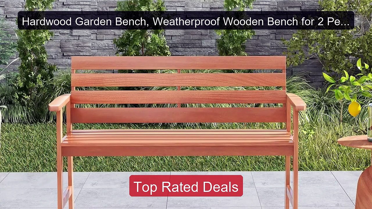 Hardwood Garden Bench, Weatherproof Wooden Bench for 2 People,... -- Hot Deal 2026 | Limited Offer!