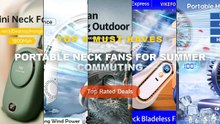 Amazing Portable Neck Fans For Summer Commuting You Need To See - USB Handheld Mini Fan Foldable Portable Neck Hanging F...