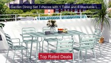 Garden Dining Set 7 Pieces with 1 Table and 6 Stackable Light ... -- Best Buy 2026 | Great Quality!
