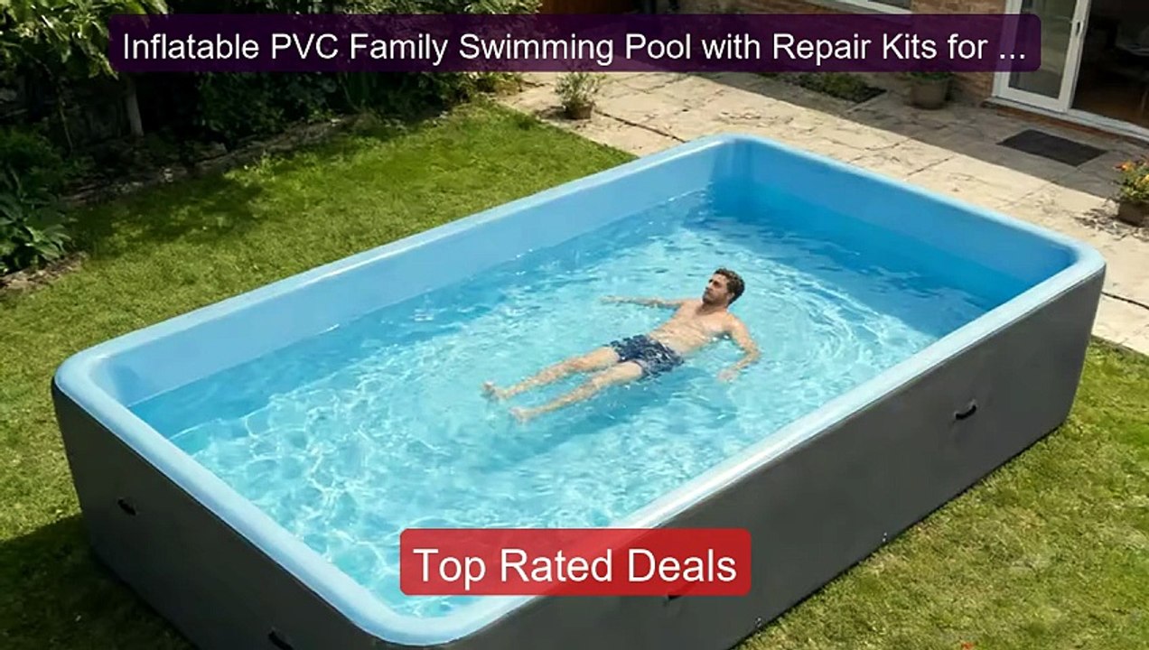 Inflatable PVC Family Swimming Pool with Repair...