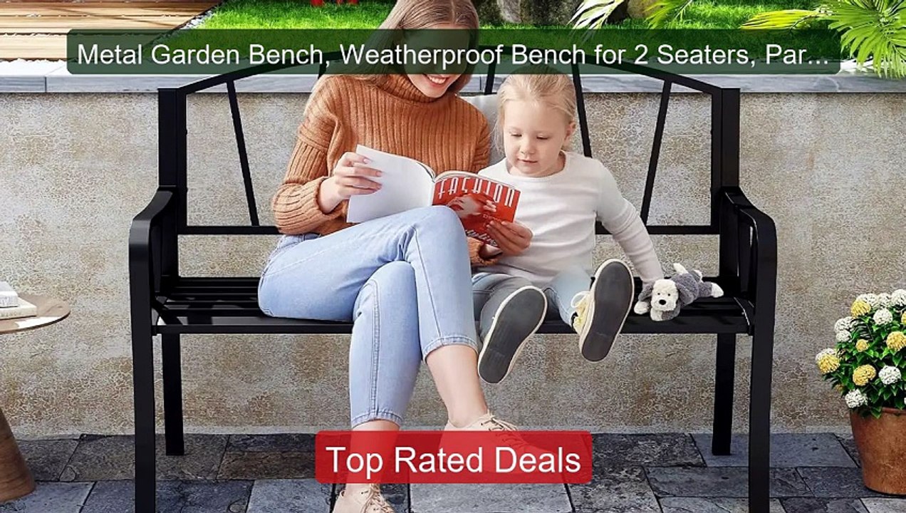 Metal Garden Bench, Weatherproof Bench for 2 Seaters, Park Ben... -- Hot Deal 2026 | Limited Offer!