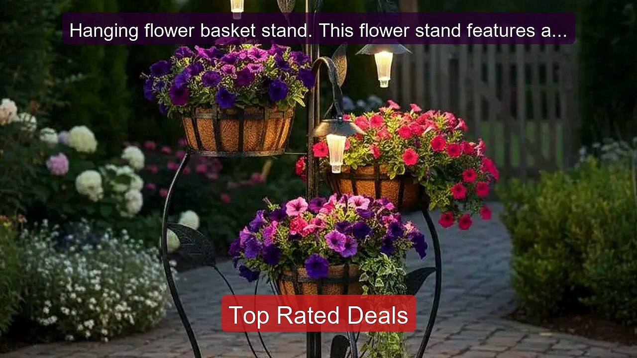Hanging flower basket stand. This flower stand...
