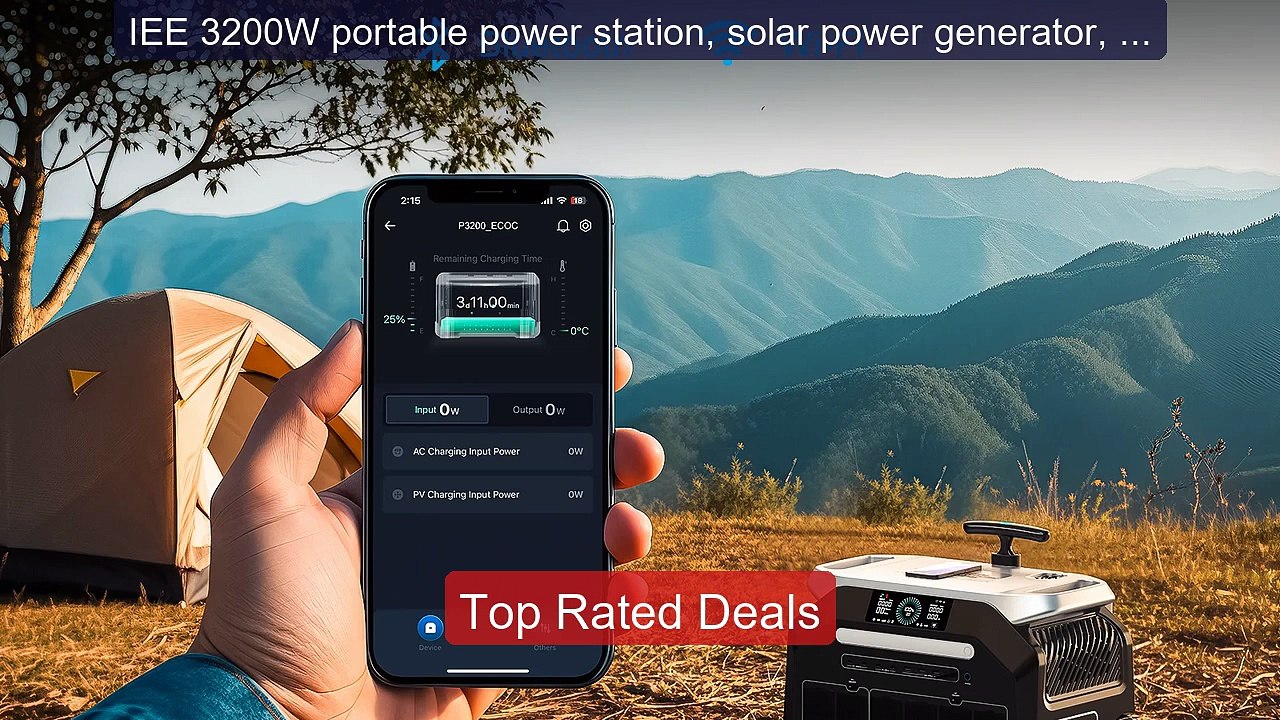 IEE 3200W portable power station, solar power g...