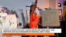 La artista plástica Clara Casaña expuso sus cuadros inspirados en la vid