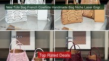 New Tote Bag French Cowhide Handmade Bag Niche Laser Engraved ... -- Best Buy 2026 | Great Quality!