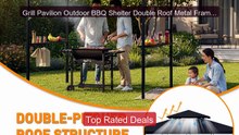 Grill Pavilion Outdoor BBQ Shelter Double Roof Metal Frame with Sid... -- Top Rated 2026 | Buy Now!