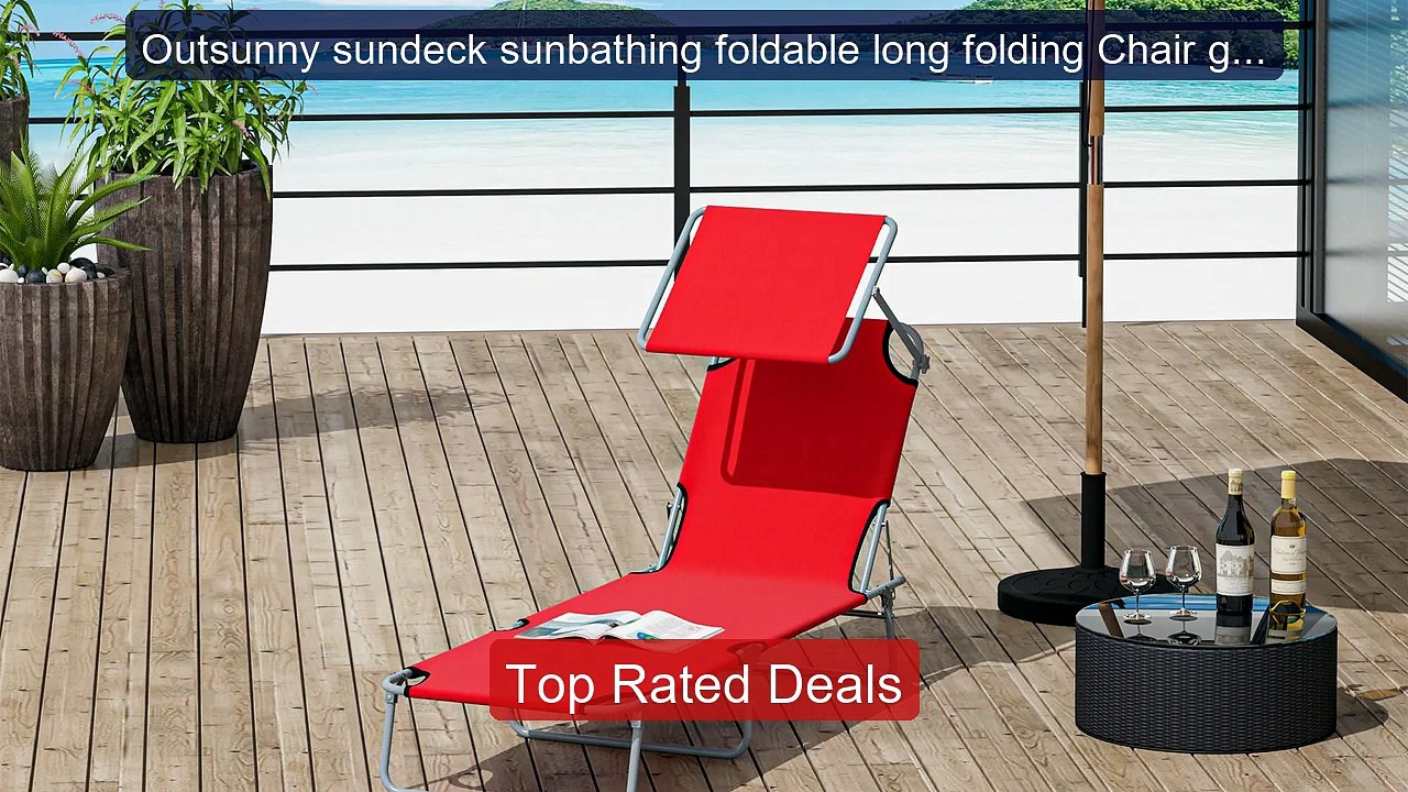 Outsunny sundeck sunbathing foldable long foldi...