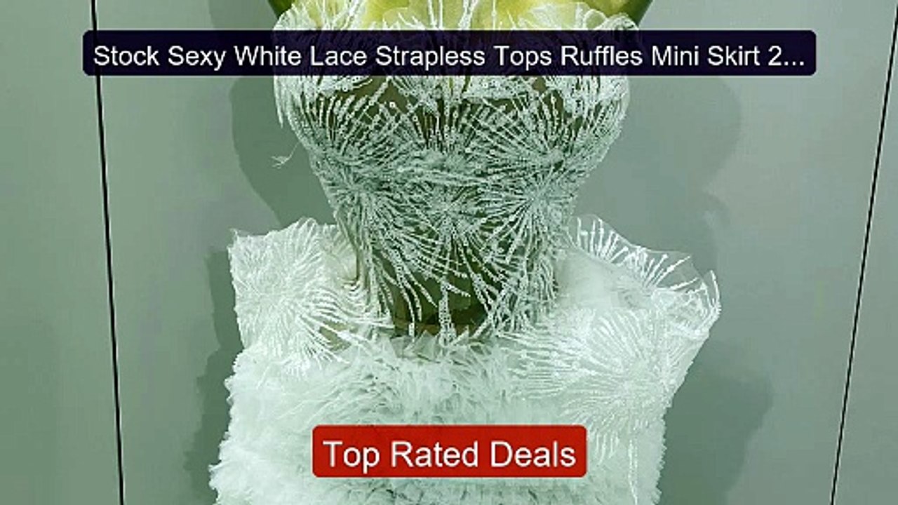 Stock Sexy White Lace Strapless Tops Ruffles Mini Skirt 2 PCS ... -- Hot Deal 2026 | Limited Offer!