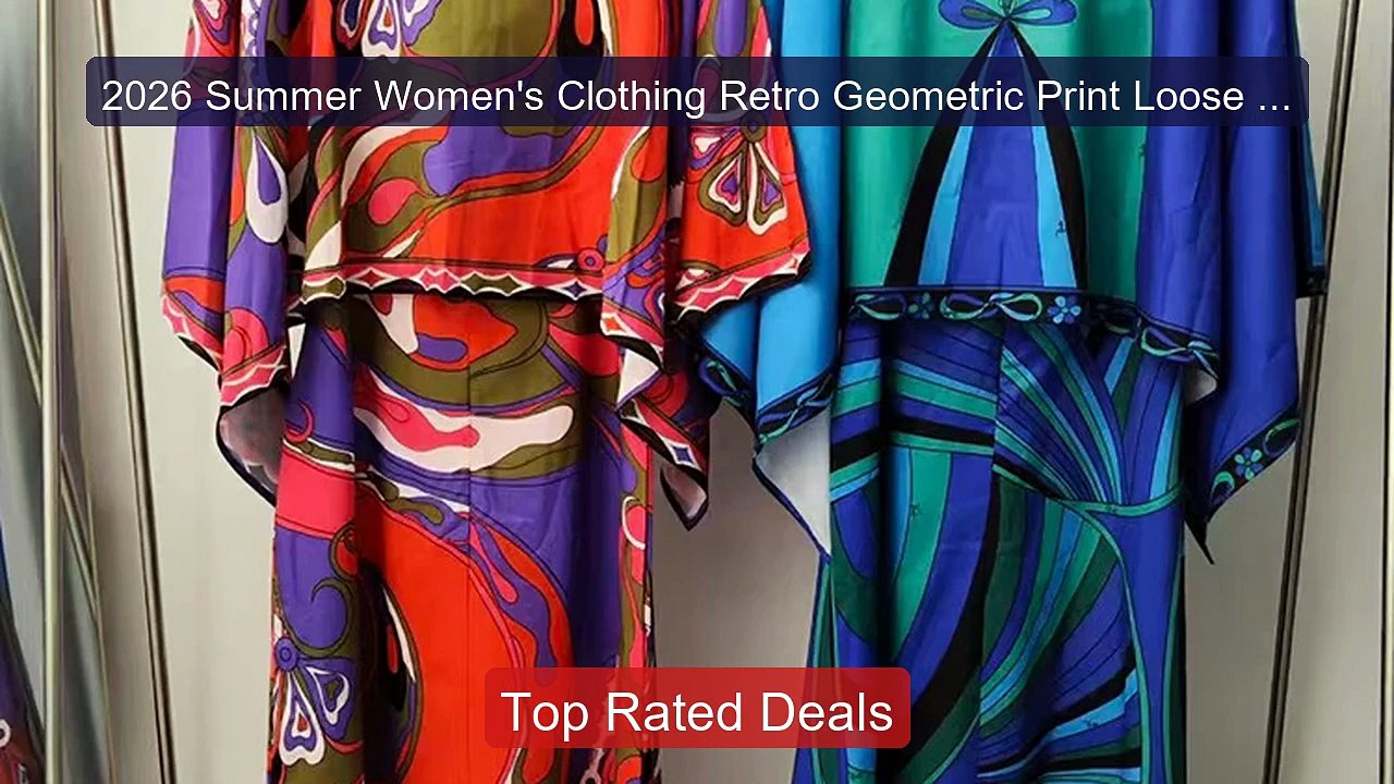 2026 Summer Women's Clothing Retro Geometric Print Loose Shor... -- Amazing Value 2026 | Must Have!