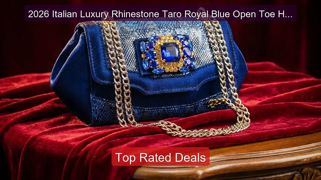 2026 Italian Luxury Rhinestone Taro Royal Blue Open Toe High ... -- Amazing Value 2026 | Must Have!
