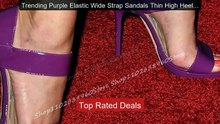 Trending Purple Elastic Wide Strap Sandals Thin High Heel Shoe... -- Best Buy 2026 | Great Quality!