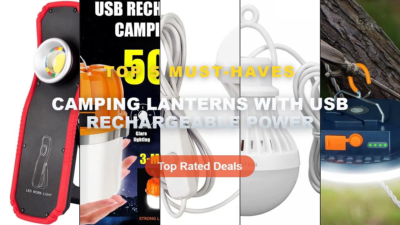 Camping Lanterns With USB Rechargeable Power: Top 5 Best Sellers - MOSLIGHTING Camping Light Rechargeable Lantern Portab...