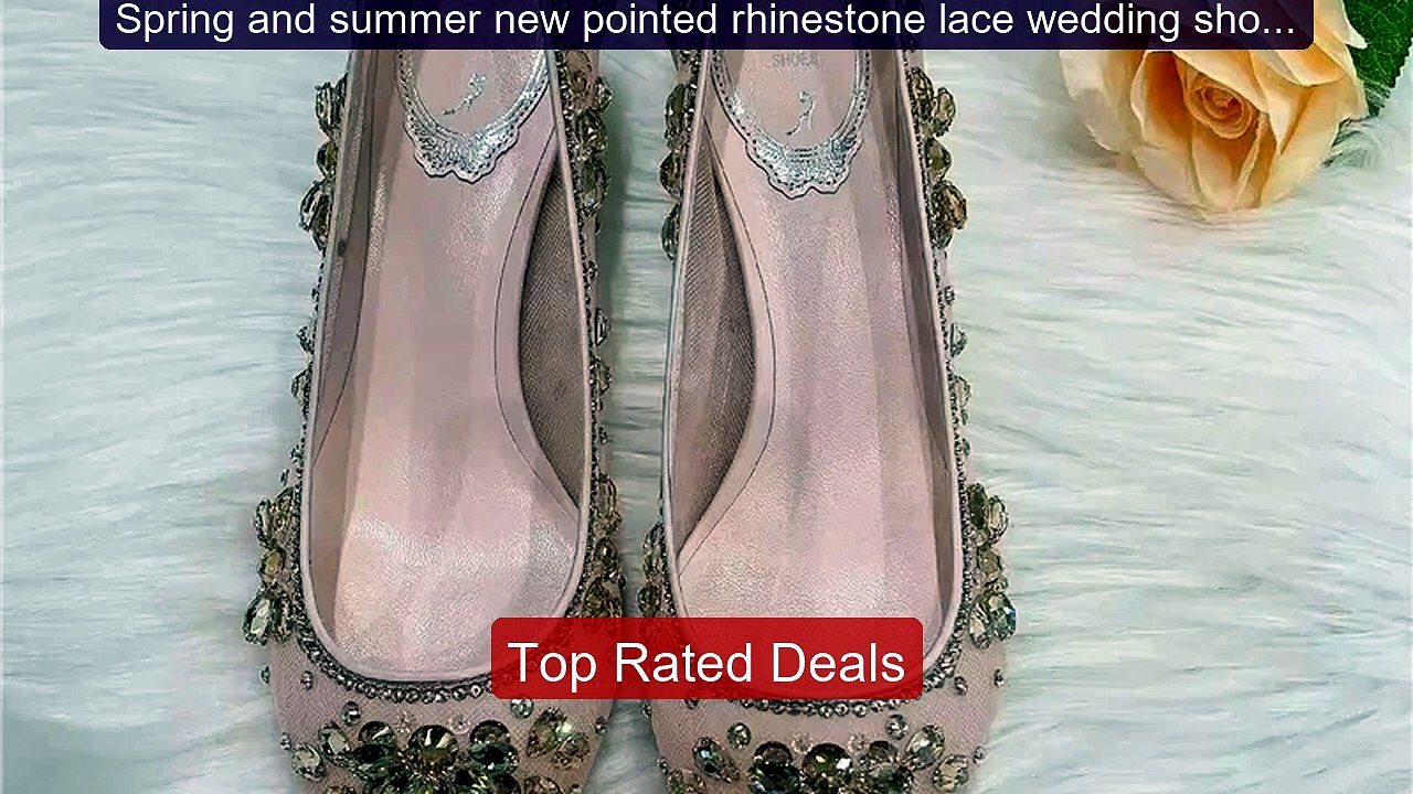 Spring and summer new pointed rhinestone lace wedding shoes thin hi... -- Top Rated 2026 | Buy Now!