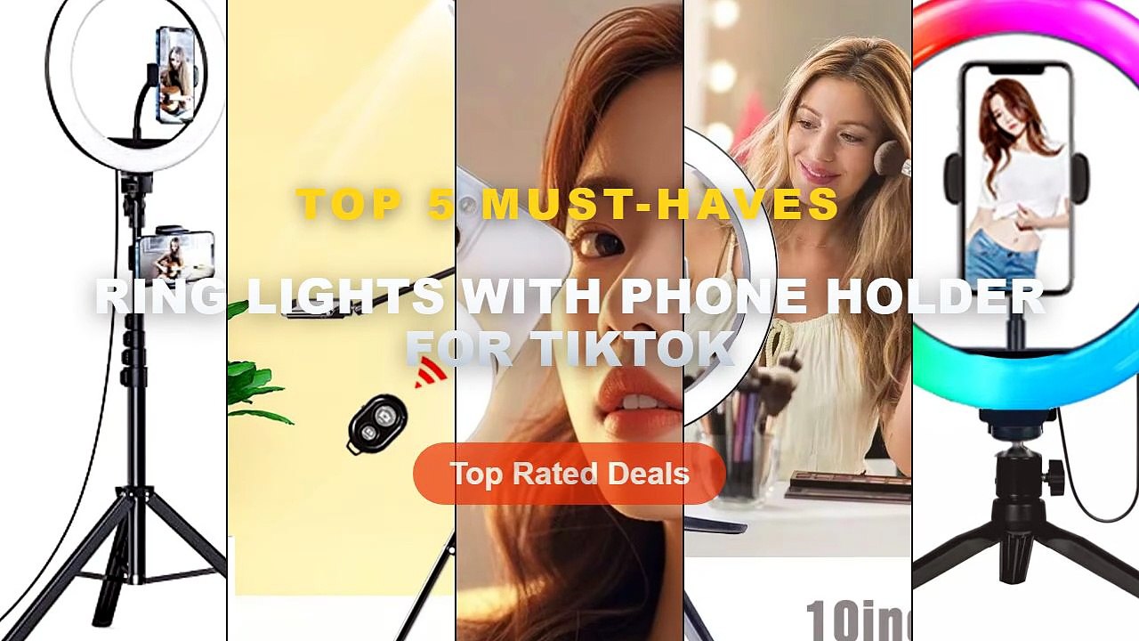 Amazing Ring Lights With Phone Holder For TikTok You Need To See - 13" 33cm RGB Ring Light Selfie Ring Light with Mini D...