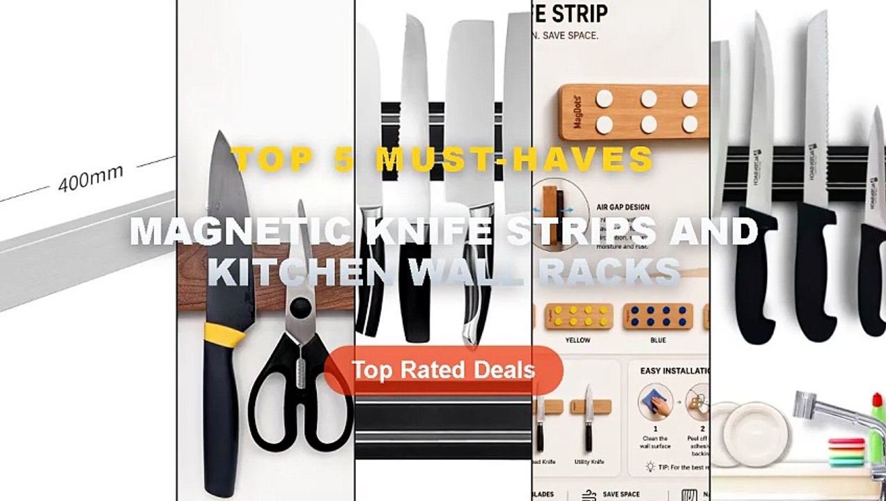 Amazing Magnetic Knife Strips And Kitchen Wall Racks You Need To See - Multifunctional Magnetic Knife Strip Wall Mounted...
