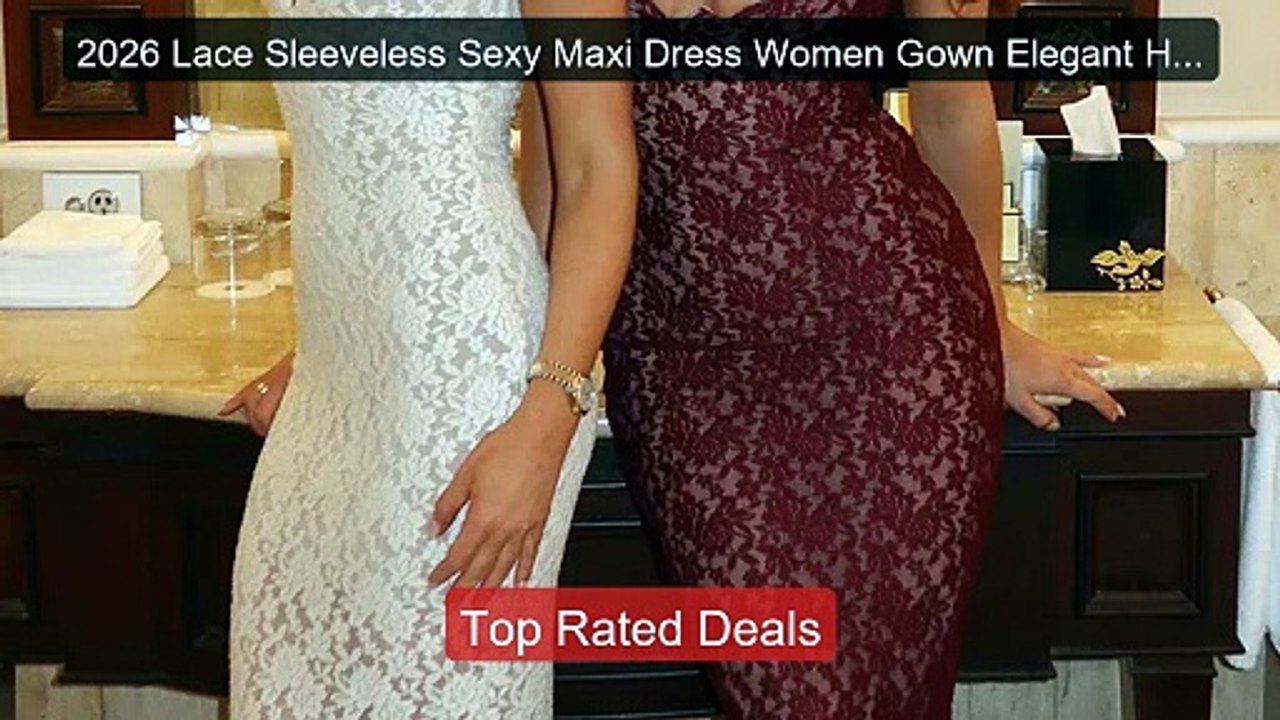 2026 Lace Sleeveless Sexy Maxi Dress Women Gown Elegant Hollow Out ... -- Top Rated 2026 | Buy Now!
