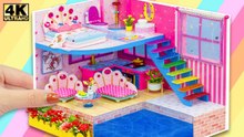 DIY Miniature Cardboard House #78 ❤️ Build Miniature Modern Apartment has Mega Pool for Turtle, Fish