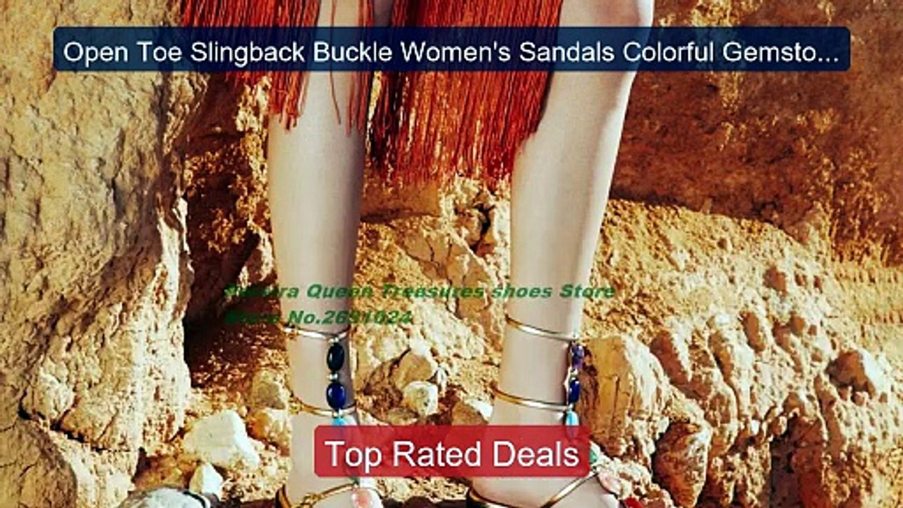 Open Toe Slingback Buckle Women's Sandals Colorful Gemstone T... -- Amazing Value 2026 | Must Have!