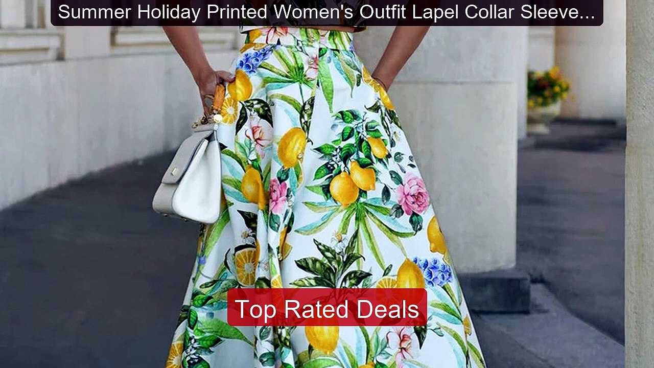 Summer Holiday Printed Women's Outfit Lapel Collar Sleeveless... -- Amazing Value 2026 | Must Have!