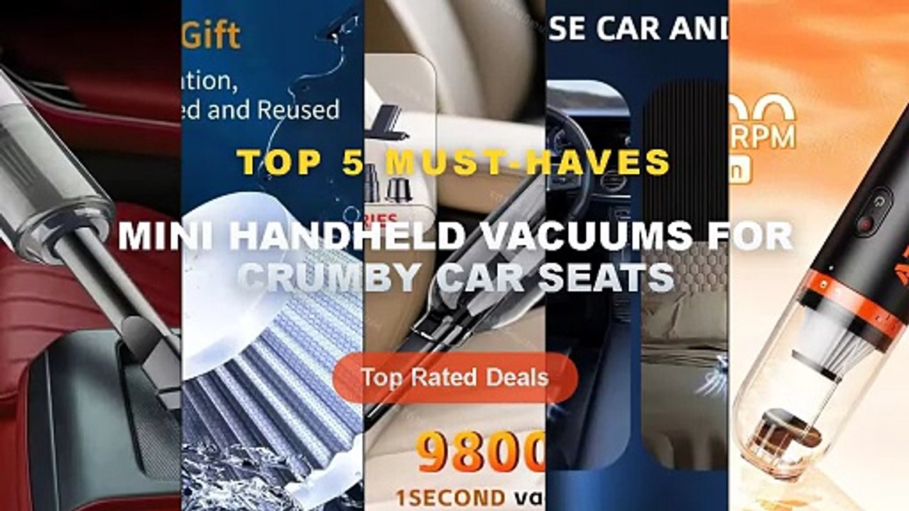 Top 5 Best Mini Handheld Vacuums For Crumby Car Seats (Must Have!) - 120W Portable Car Vacuum Cleaner USB Charging Handh...