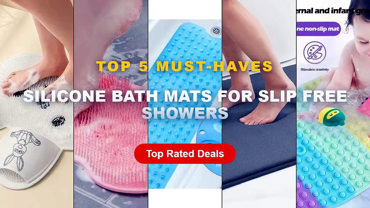 Don't Buy Silicone Bath Mats For Slip Free Showers Before Watching This! - Silicone Bathtub Mat Colorful Oval Shape Show...